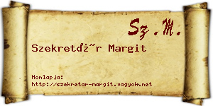 Szekretár Margit névjegykártya