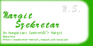 margit szekretar business card